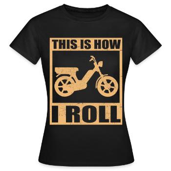 Mobylette | Mobylette Mobylette Mobylette Mobylette Cyclomoteur cadeau - T-shirt Femme - noir - Devant - AI Model Female 172 dark (172cm)