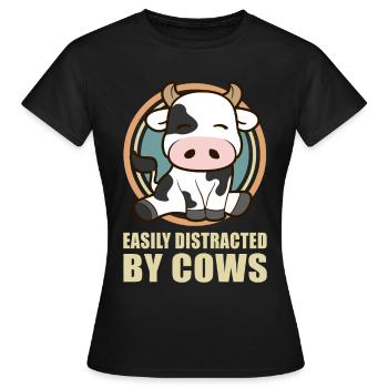 Vache vache vache vaches vaches amoureux de vaches cadeau - T-shirt Femme - noir - Devant - AI Model Female 172 dark (172cm)
