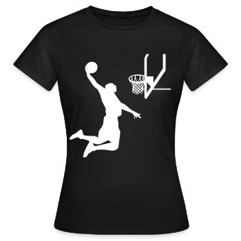 Basket basket-ball saut Slam Dunk panier - T-shirt Femme - noir - Devant - AI Model Female 172 dark (172cm)