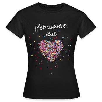 Hebamme mit Herz Geburtshelferin Entbindung - Frauen T-Shirt - Schwarz - Vorne - AI Model Female 172 dark (172cm)