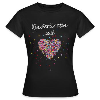 Kinderarzt mit Herz Arzt Geschenk Doktor Geschenk - Frauen T-Shirt - Schwarz - Vorne - AI Model Female 172 dark (172cm)