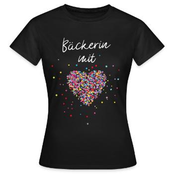 Bäckerin Backen Backfee Kuchen Bäckerei - Frauen T-Shirt - Schwarz - Vorne - AI Model Female 172 dark (172cm)