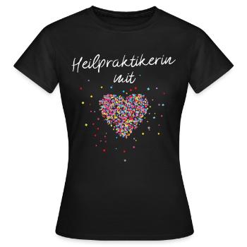 Heilpraktikerin mit Herz - Frauen T-Shirt - Schwarz - Vorne - AI Model Female 172 dark (172cm)