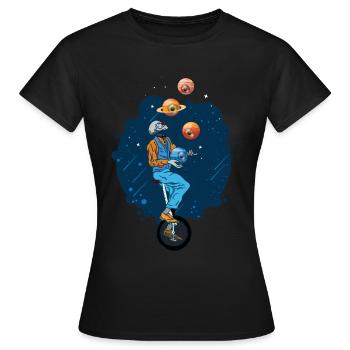 Weirdcore Aesthetic Skeleton Eyeball Planets - Women's T-Shirt - black - Front - AI Model Female 172 dark (172cm)