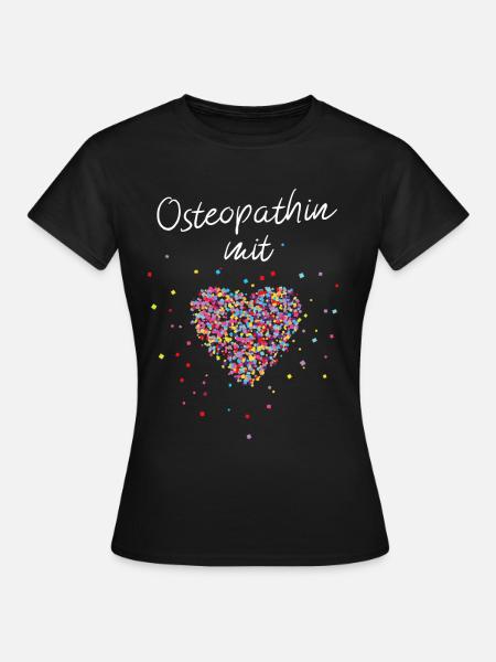 Osteopathin mit Herz Geschenkidee - Frauen T-Shirt - Schwarz