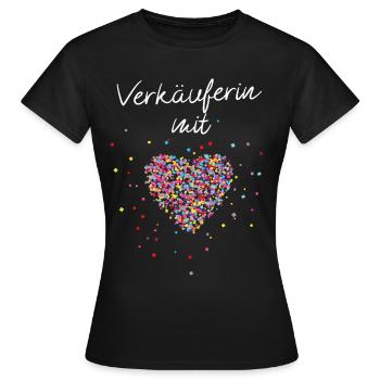 Verkäuferin mit Herz Einzelhandel - Frauen T-Shirt - Schwarz - Vorne - AI Model Female 172 dark (172cm)