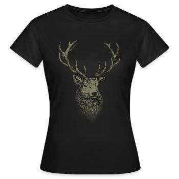 Jäger Shirt Herren Jagd Hirsch - Frauen T-Shirt - Schwarz - Vorne - AI Model Female 172 dark (172cm)