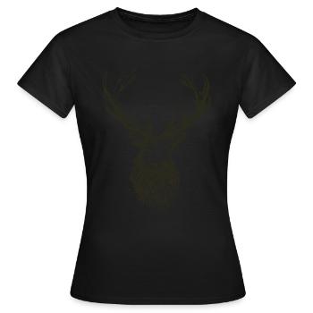Jägerbekleidung Hirsch für Jäger - Frauen T-Shirt - Schwarz - Vorne - AI Model Female 172 dark (172cm)