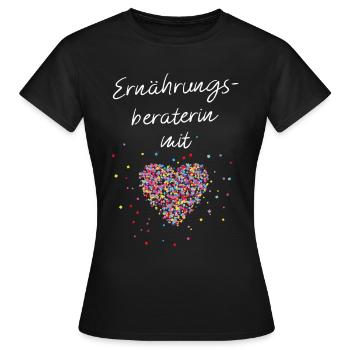 Ernährungsberaterin mit Herz Ernährung - Frauen T-Shirt - Schwarz - Vorne - AI Model Female 172 dark (172cm)