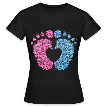 Pregnancy Mother Mama Baby Feet - Women's T-Shirt - black - Front - AI Model Female 172 dark (172cm)