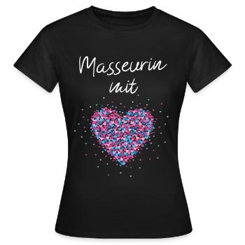 Masseurin mit Herz Physiotherapie - Frauen T-Shirt - Schwarz - Vorne - AI Model Female 172 dark (172cm)