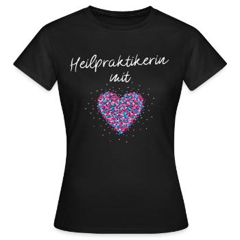 Heilpraktikerin mit Herz - Frauen T-Shirt - Schwarz - Vorne - AI Model Female 172 dark (172cm)