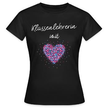 Klassenlehrerin mit Herz Lehrerin Klasse - Frauen T-Shirt - Schwarz - Vorne - AI Model Female 172 dark (172cm)