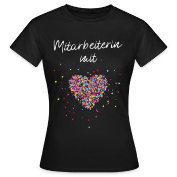 Mitarbeiter mit Herz Kollegin Angestellt - Frauen T-Shirt - Schwarz - Vorne - AI Model Female 172 dark (172cm)