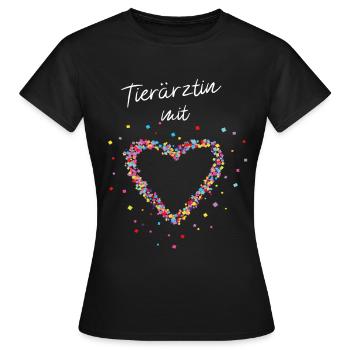 Tierärztin Mit Herz Tierarzt Veterinärin - Frauen T-Shirt - Schwarz - Vorne - AI Model Female 172 dark (172cm)