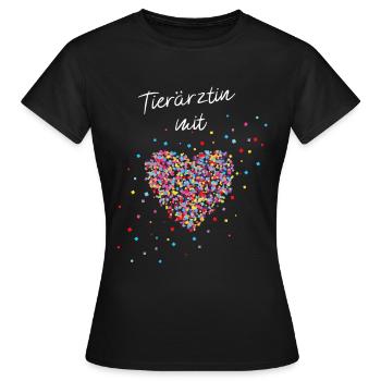 Tierärztin Mit Herz Veterinärin Tierarzt - Frauen T-Shirt - Schwarz - Vorne - AI Model Female 172 dark (172cm)