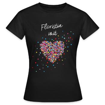 Floristin Mit Herz Floristik Blumenladen - Frauen T-Shirt - Schwarz - Vorne - AI Model Female 172 dark (172cm)