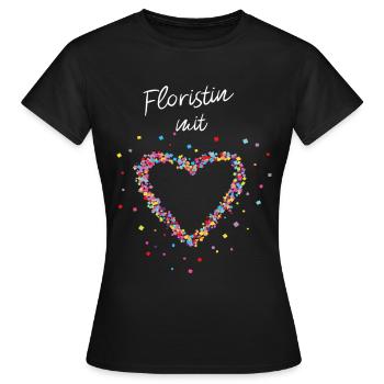 Floristin Mit Herz Blumenhandel - Frauen T-Shirt - Schwarz - Vorne - AI Model Female 172 dark (172cm)