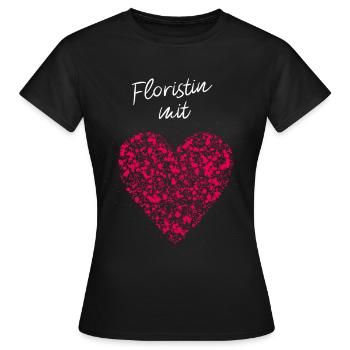 Floristin Mit Herz Blumenhandel - Frauen T-Shirt - Schwarz - Vorne - AI Model Female 172 dark (172cm)
