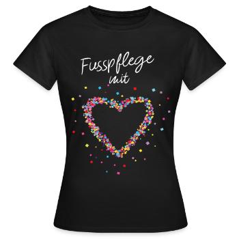 Fußpflege mit Herz Podologie Podologin - Frauen T-Shirt - Schwarz - Vorne - AI Model Female 172 dark (172cm)