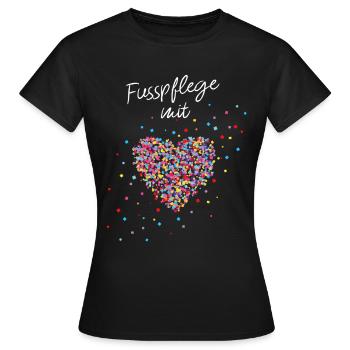 Fußpflege mit Herz Podologin Füße - Frauen T-Shirt - Schwarz - Vorne - AI Model Female 172 dark (172cm)