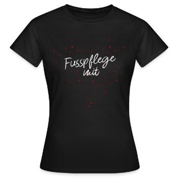 Fußpflege mit Herz Kosmetikerstudio Füße - Frauen T-Shirt - Schwarz - Vorne - AI Model Female 172 dark (172cm)