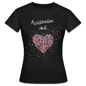 Assistentin mit Herz Arzthelferin - Frauen T-Shirt - Schwarz - Vorne - AI Model Female 172 dark (172cm)
