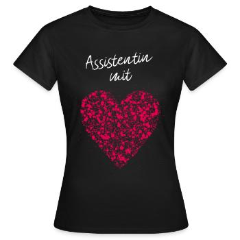 Assistentin mit Herz Zahnarztpraxis - Frauen T-Shirt - Schwarz - Vorne - AI Model Female 172 dark (172cm)