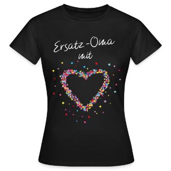 Ersatzoma Mit Herz Grossmutter Muttertag - Frauen T-Shirt - Schwarz - Vorne - AI Model Female 172 dark (172cm)