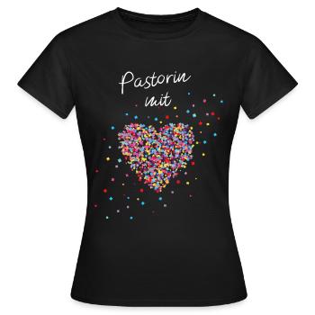 Pastorin Mit Herz Predigerin Christin - Frauen T-Shirt - Schwarz - Vorne - AI Model Female 172 dark (172cm)
