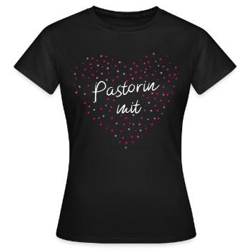 Pastorin Mit Herz Kirche Evangelische - Frauen T-Shirt - Schwarz - Vorne - AI Model Female 172 dark (172cm)