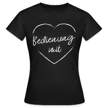 Bedienung Mit Herz Kellnerin Gastronomie - Frauen T-Shirt - Schwarz - Vorne - AI Model Female 172 dark (172cm)