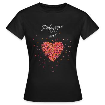 Pädagogin Mit Herz Kindergärtnerin Kiga - Frauen T-Shirt - Schwarz - Vorne - AI Model Female 172 dark (172cm)