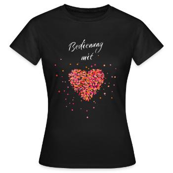 Bedienung Mit Herz Kellnerin Gastronomie - Frauen T-Shirt - Schwarz - Vorne - AI Model Female 172 dark (172cm)