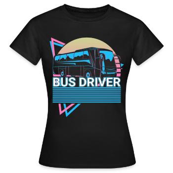 Bus drivers Bus ride Vaporwave Aesthetic Sound - Women's T-Shirt - black - Front - AI Model Female 172 dark (172cm)