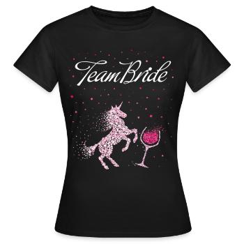 Équipe Bride Licorne Enterrement de vie de garçon - T-shirt Femme - noir - Devant - AI Model Female 172 dark (172cm)