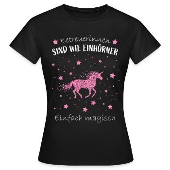 Einhorn Betreuerin Betreuung Altenheim - Frauen T-Shirt - Schwarz - Vorne - AI Model Female 172 dark (172cm)