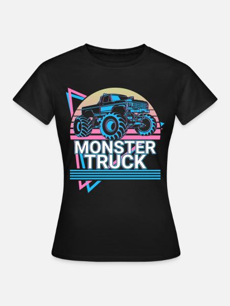 Monstertruck Retro Geschenk - T-shirt dam - svart
