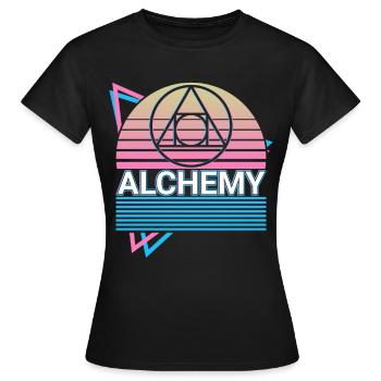 Symbole d’alchimie Pierre philosophale Rétro - T-shirt Femme - noir - Devant - AI Model Female 172 dark (172cm)