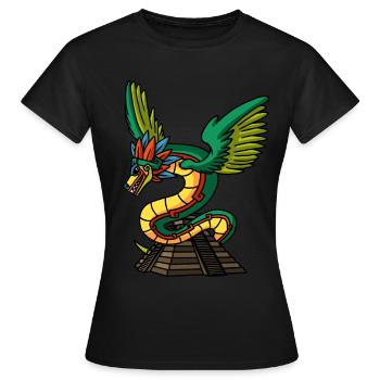 Quetzalcoatl Aztec Serpent Temple Maya Inca - T-shirt Femme - noir - Devant - AI Model Female 172 dark (172cm)