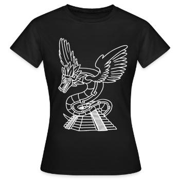 Quetzalcoatl Aztec Serpent Temple Maya Inca - T-shirt Femme - noir - Devant - AI Model Female 172 dark (172cm)