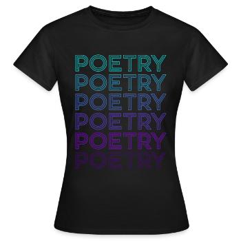 Poesie Retro - Frauen T-Shirt - Schwarz - Vorne - AI Model Female 172 dark (172cm)