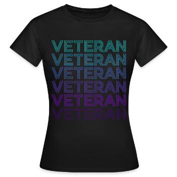 Vétéran Rétro - T-shirt Femme - noir - Devant - AI Model Female 172 dark (172cm)