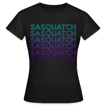 Sasquatch Bigfoot Retro - Frauen T-Shirt - Schwarz - Vorne - AI Model Female 172 dark (172cm)