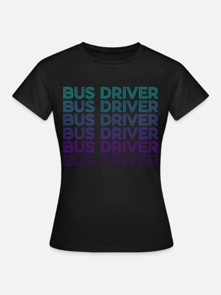 Busfahrer Busfahren Retro - Frauen T-Shirt - Schwarz