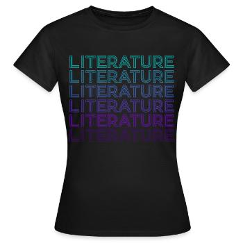 Littérature Littérature Littéraire Rétro - T-shirt Femme - noir - Devant - AI Model Female 172 dark (172cm)