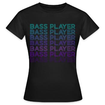 Bassist Bassist Guitarist Guitar Retro - Women's T-Shirt - black - Front - AI Model Female 172 dark (172cm)