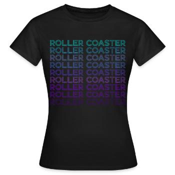 Roller Coaster Amusement Park Retro - Women's T-Shirt - black - Front - AI Model Female 172 dark (172cm)