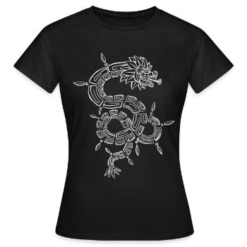 Quetzalcoatl Aztec Maya Serpent à plumes - T-shirt Femme - noir - Devant - AI Model Female 172 dark (172cm)