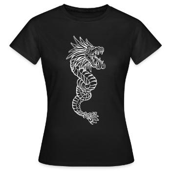 Quetzalcoatl Aztec Maya Serpent à plumes - T-shirt Femme - noir - Devant - AI Model Female 172 dark (172cm)